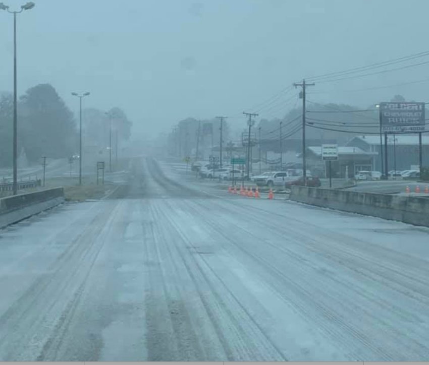 Neshoba County residents were warned to stay home due to deteriorating road conditions Monday morning.